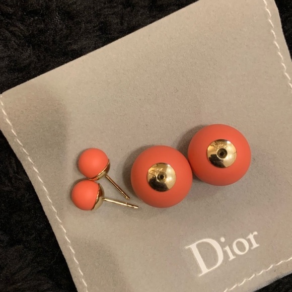 Dior Tribales Coral Orange Earrings - Picture 7 of 9